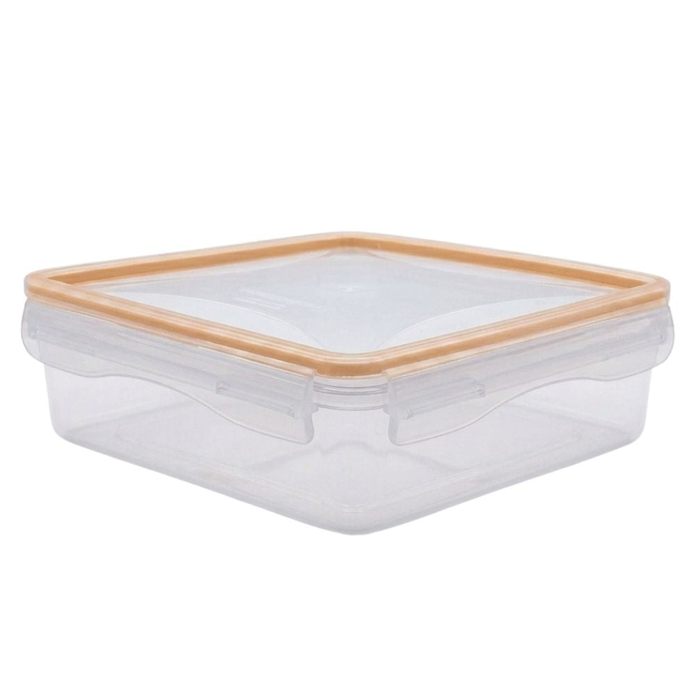 Contenedor De Alimentos Cuadrado Princeware Con Tapa Hermética Orange 1395ml