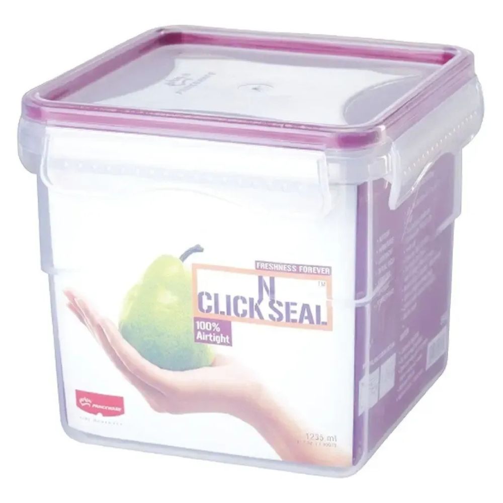 Contenedor De Alimentos Cuadrado Princeware Con Tapa Hermética Purple 1235ml