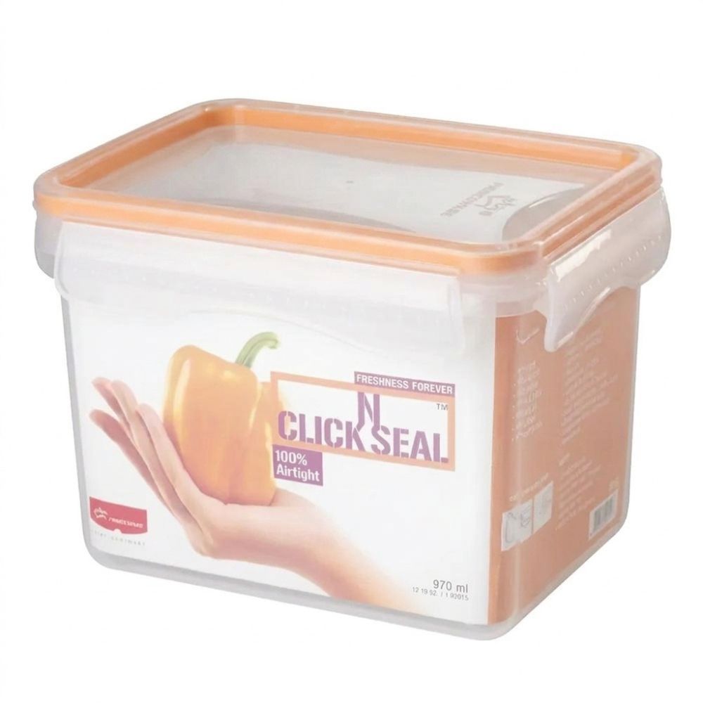 Contenedor De Alimentos Rectangular Princeware Con Tapa Hermética Orange 970ml