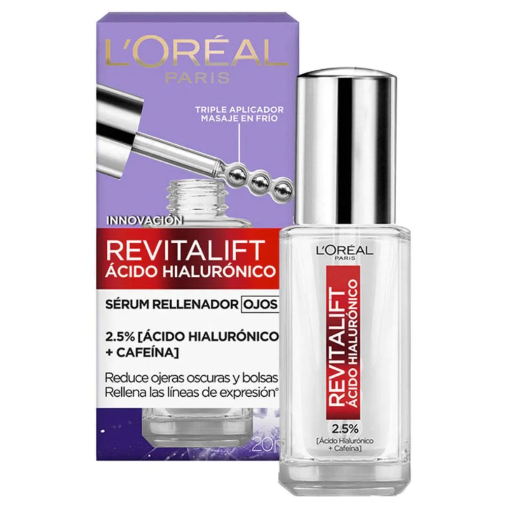 Serum Loreal Revitalift 2.5 % Acido Hialuronico + Cafeina Rellenador de Ojos 20ml