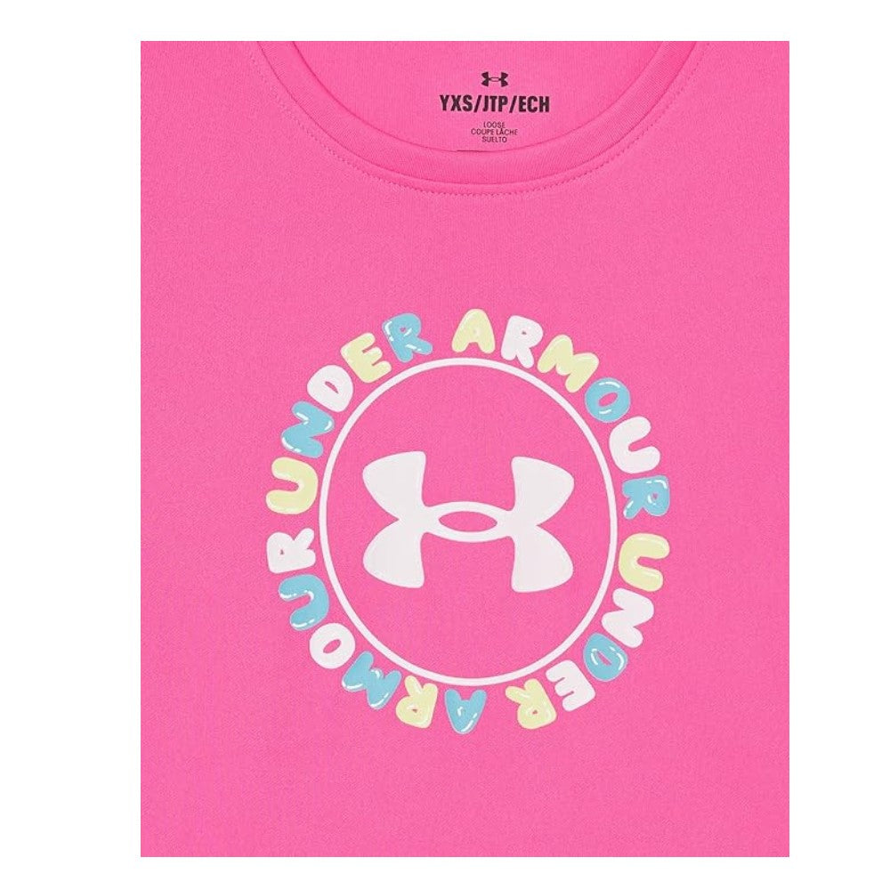 Under Armour Franela Manga Corta Tech™ Print Wordmark Para Niñas