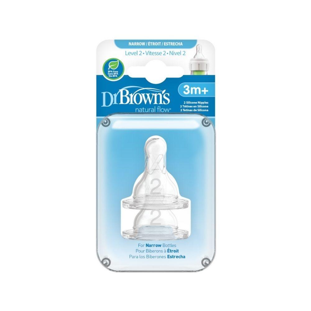 Tetinas Dr Brown's Natural Flow Narrow Level 2 3m+ 2 Und