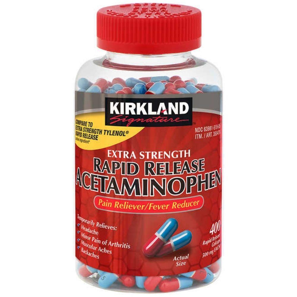 Acetaminophen Kirkland Extra Strength 500mg 400 Capsulas