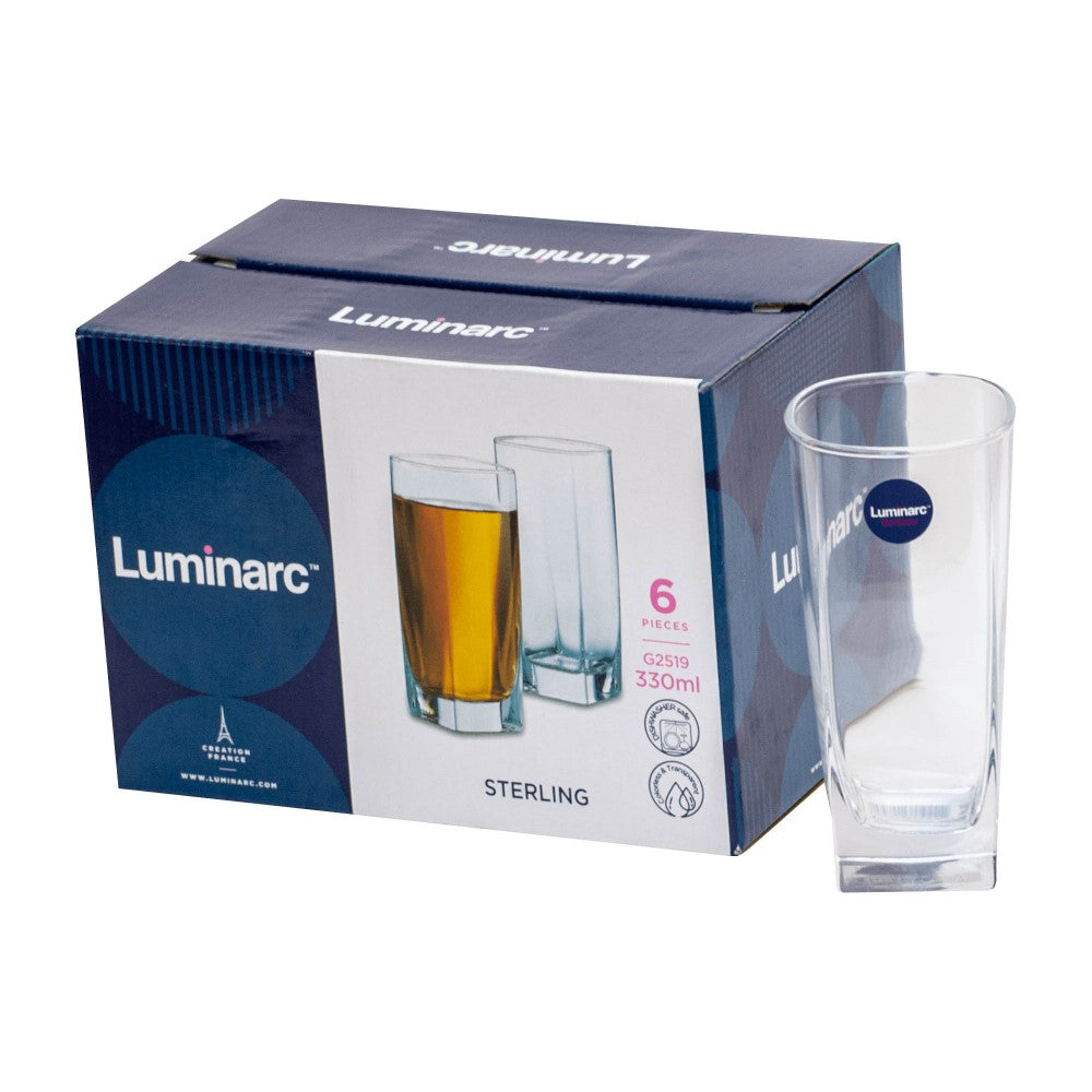 Luminarc Set de 6 Vasos Sterling De Vidrio 6 Piezas 330ml