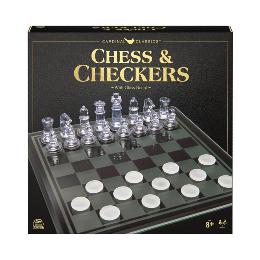 Ajedrez + Damas En Tablero de Cristal 8+