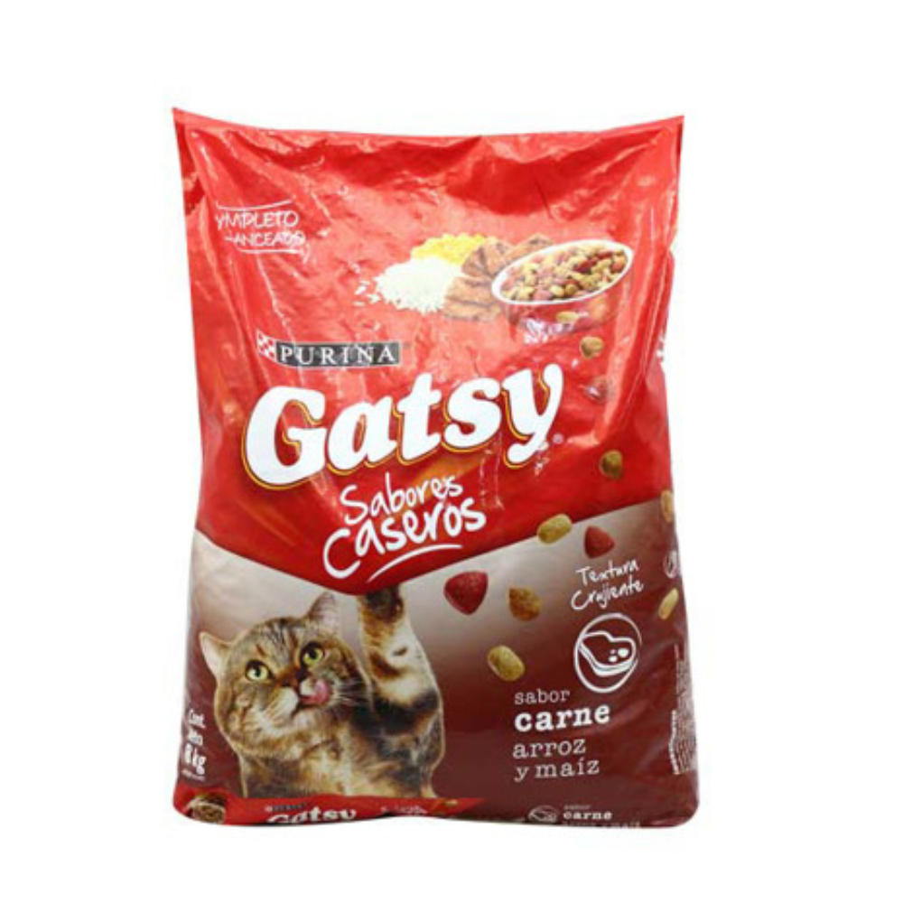 Purina Gatsy Sabor a Carne Arroz y Maiz 8kg para Gatos