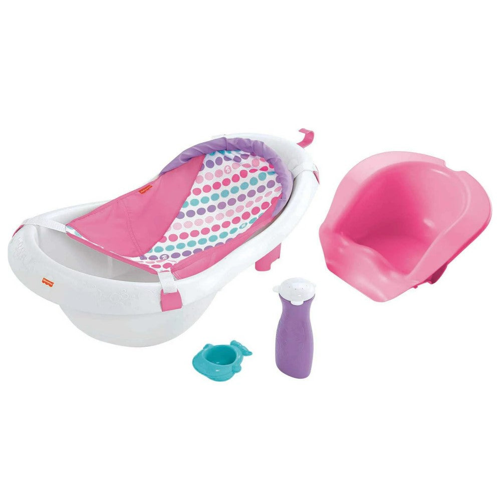 Fisher Price Bañera De Lujo 4 in 1 Blanco y Morado