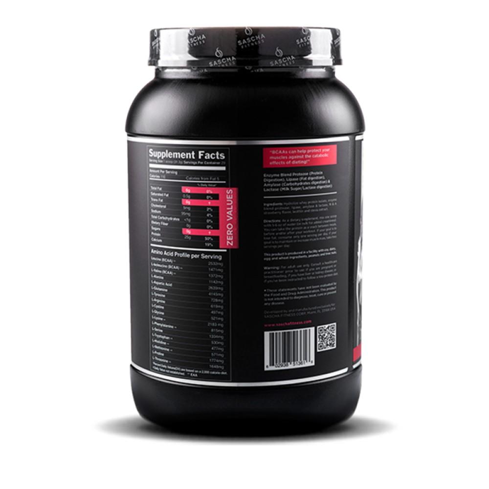 Whey Protein Hidrolizada Isolate by Sascha Fitness sabor Strawberry 907g - Madison Center