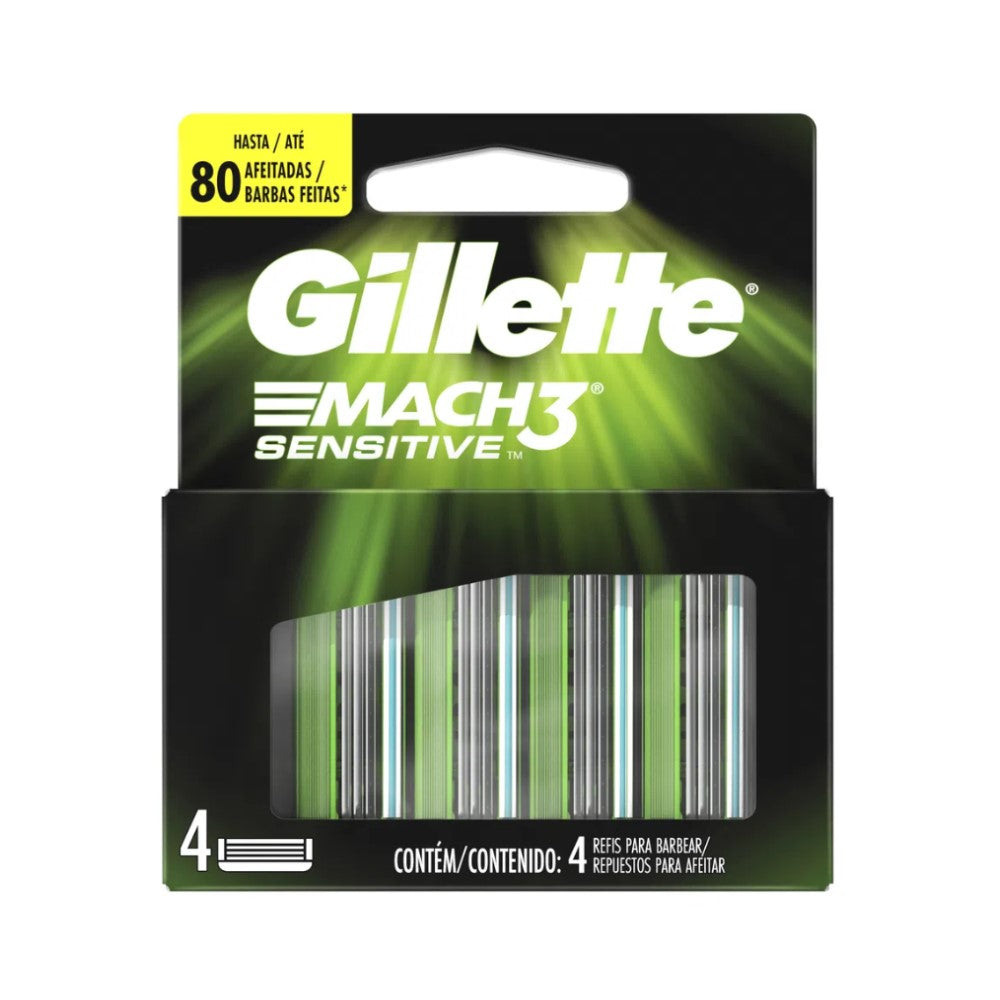 Gillette Cartucho 4 Und Afeitadora Mach3 Sensitive Aloe