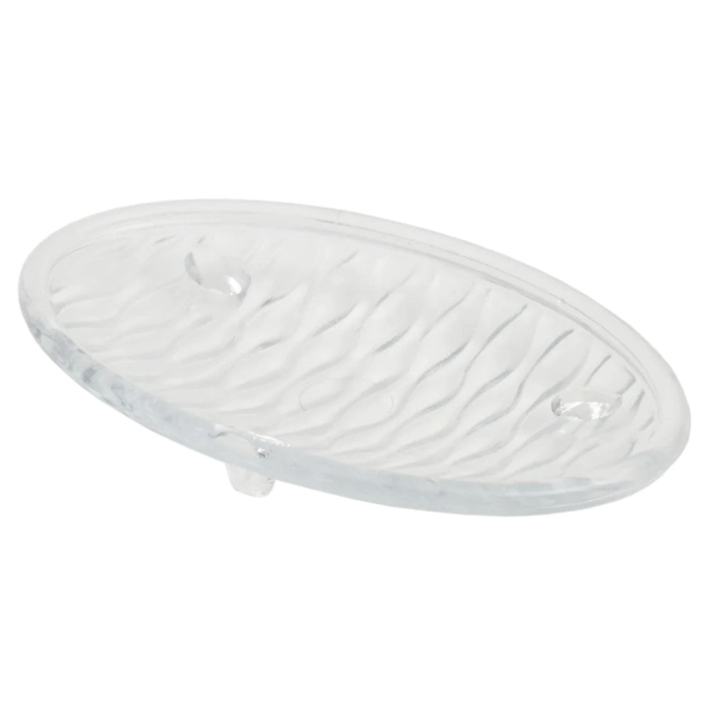 Set de Accesorios Baño De Cristal Ondulado Transparente 3piezas Home Basics