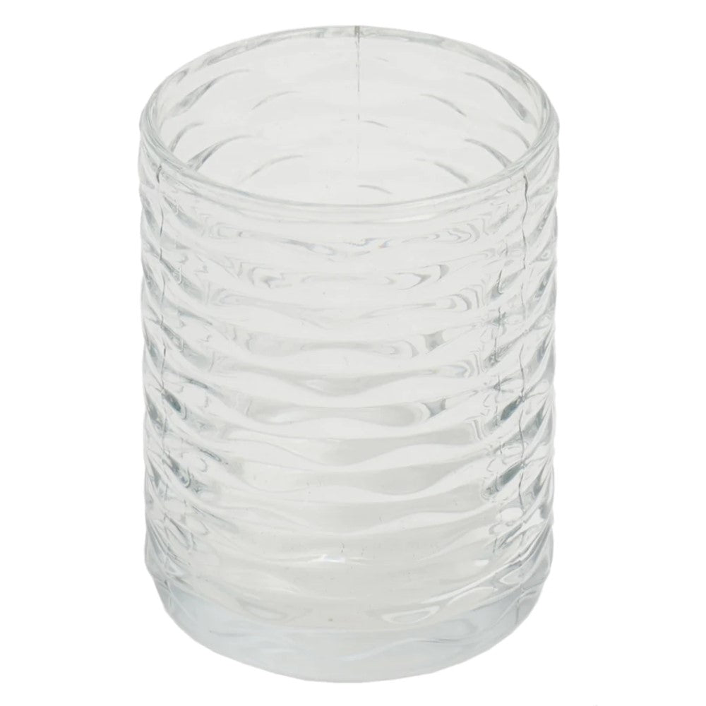Set de Accesorios Baño De Cristal Ondulado Transparente 3piezas Home Basics