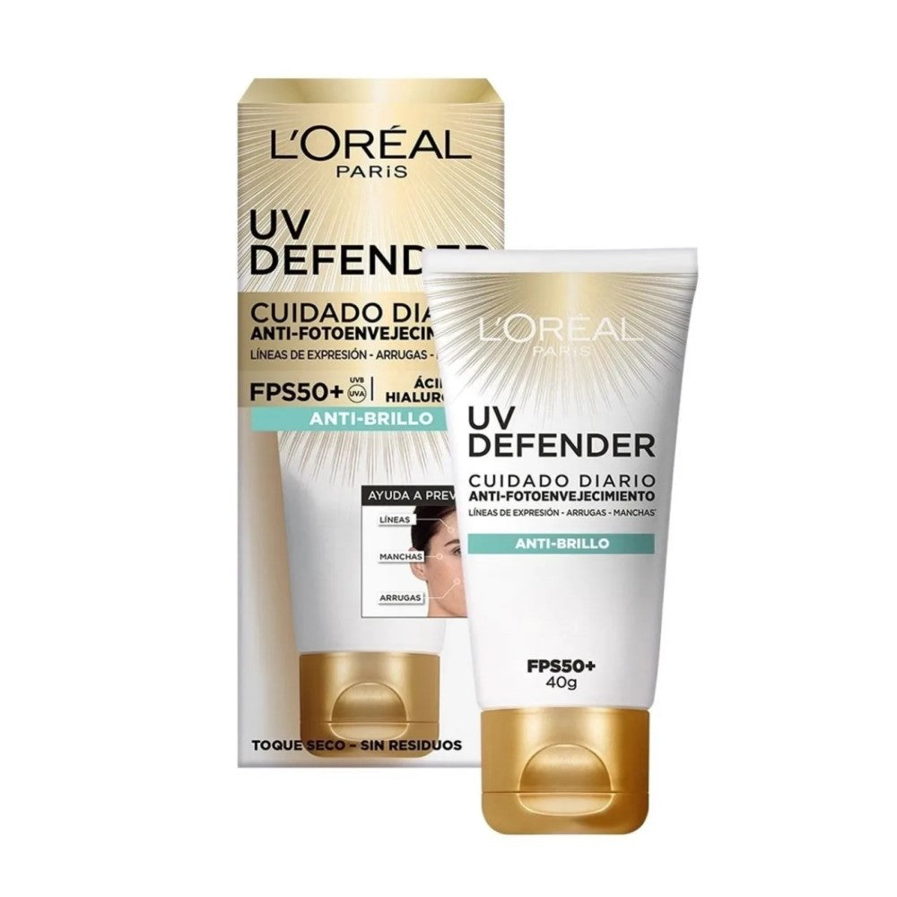 Loreal UV Defender Cuidado Diario Anti-FotoEnvejecimiento FPS 50+ Anti-Brillo 40g