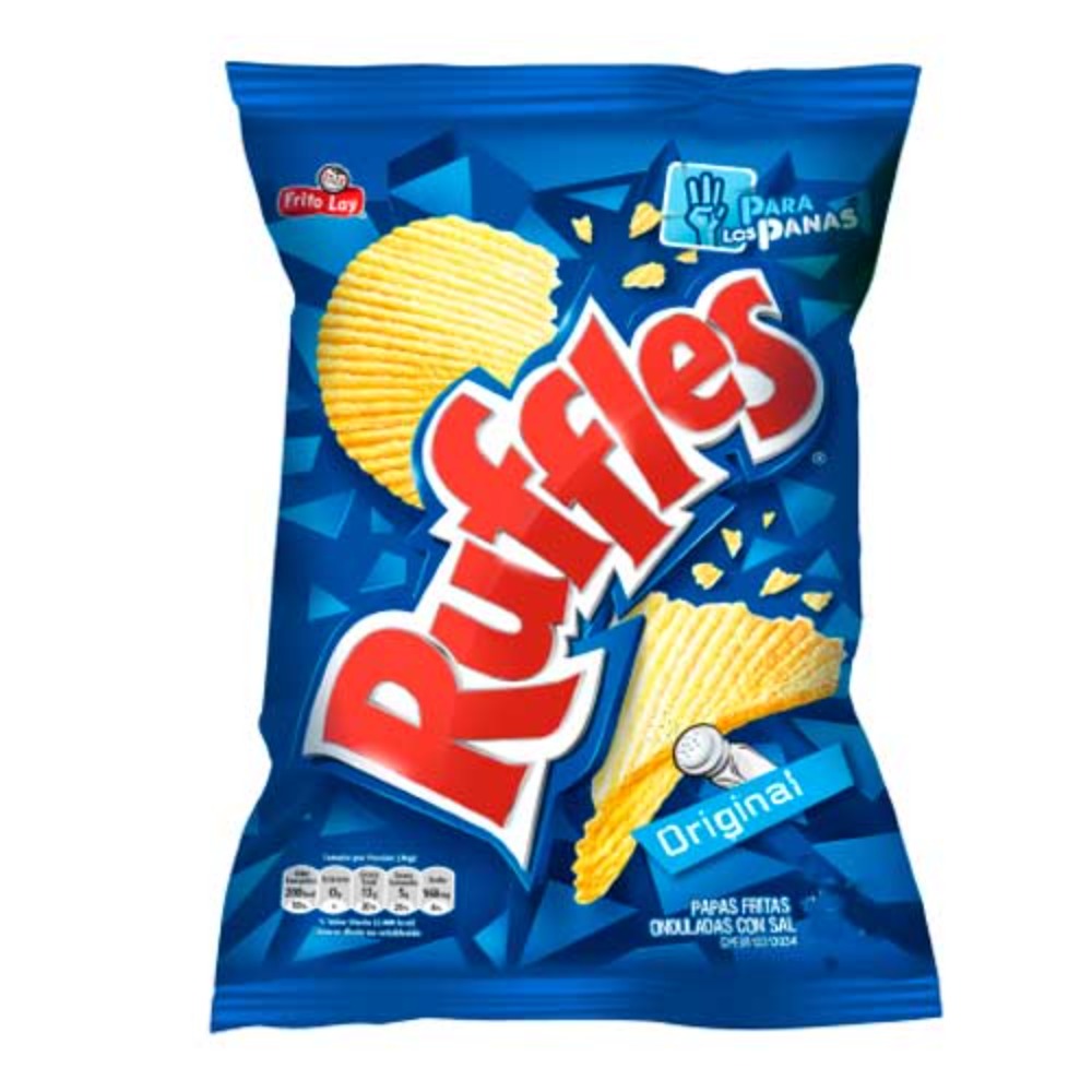 Ruffles Papa Fritas Chips Onduladas Extra Grande Original 300g