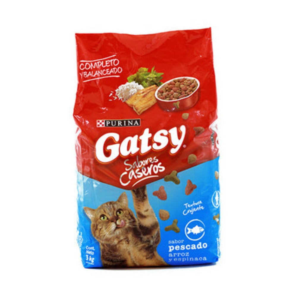 Purina Gatsy Sabor a Pescado Arroz y Espinacas 3kg para Gatos