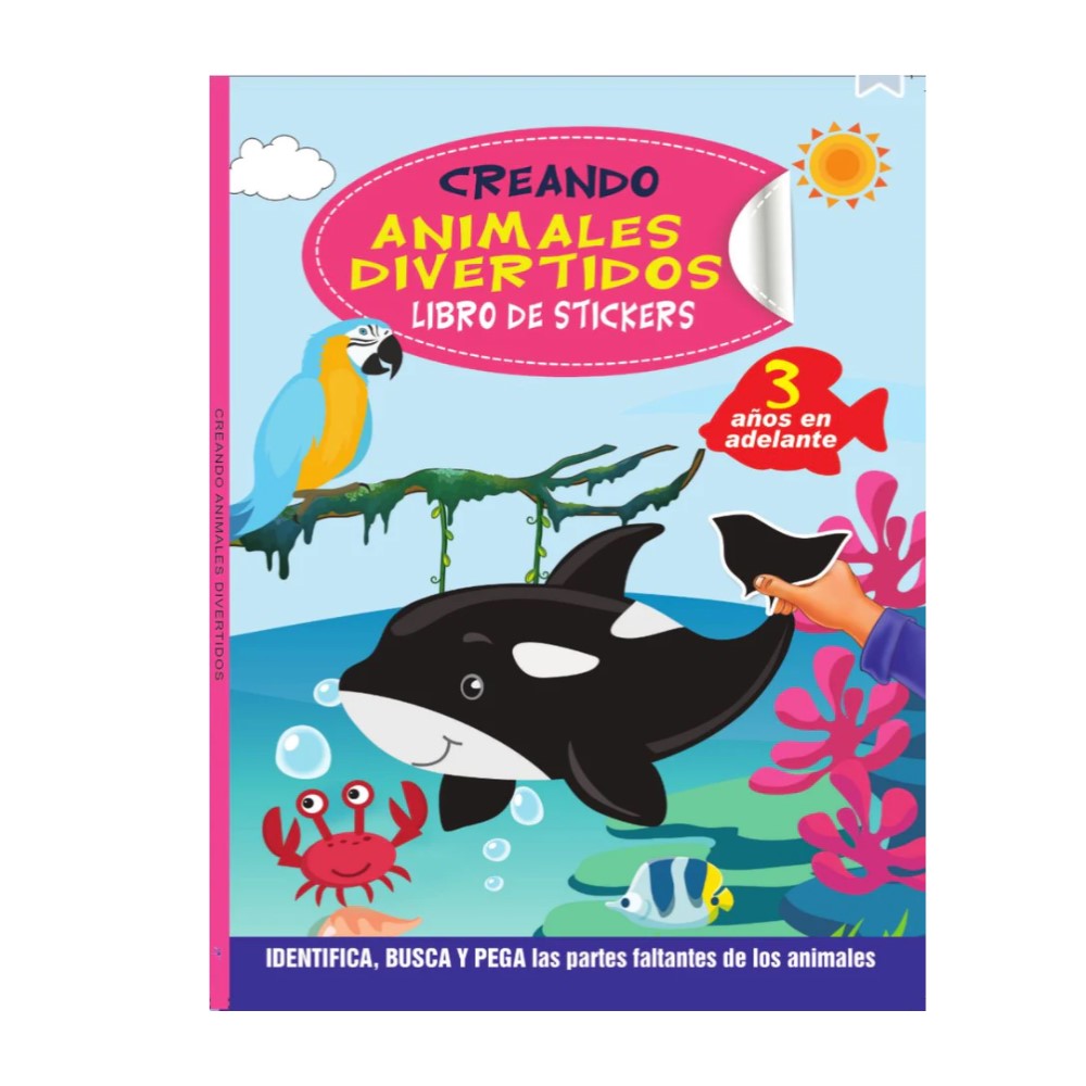 Libro De Arte Creando Animales Divertidos Ballena Libro De Stickers 3+