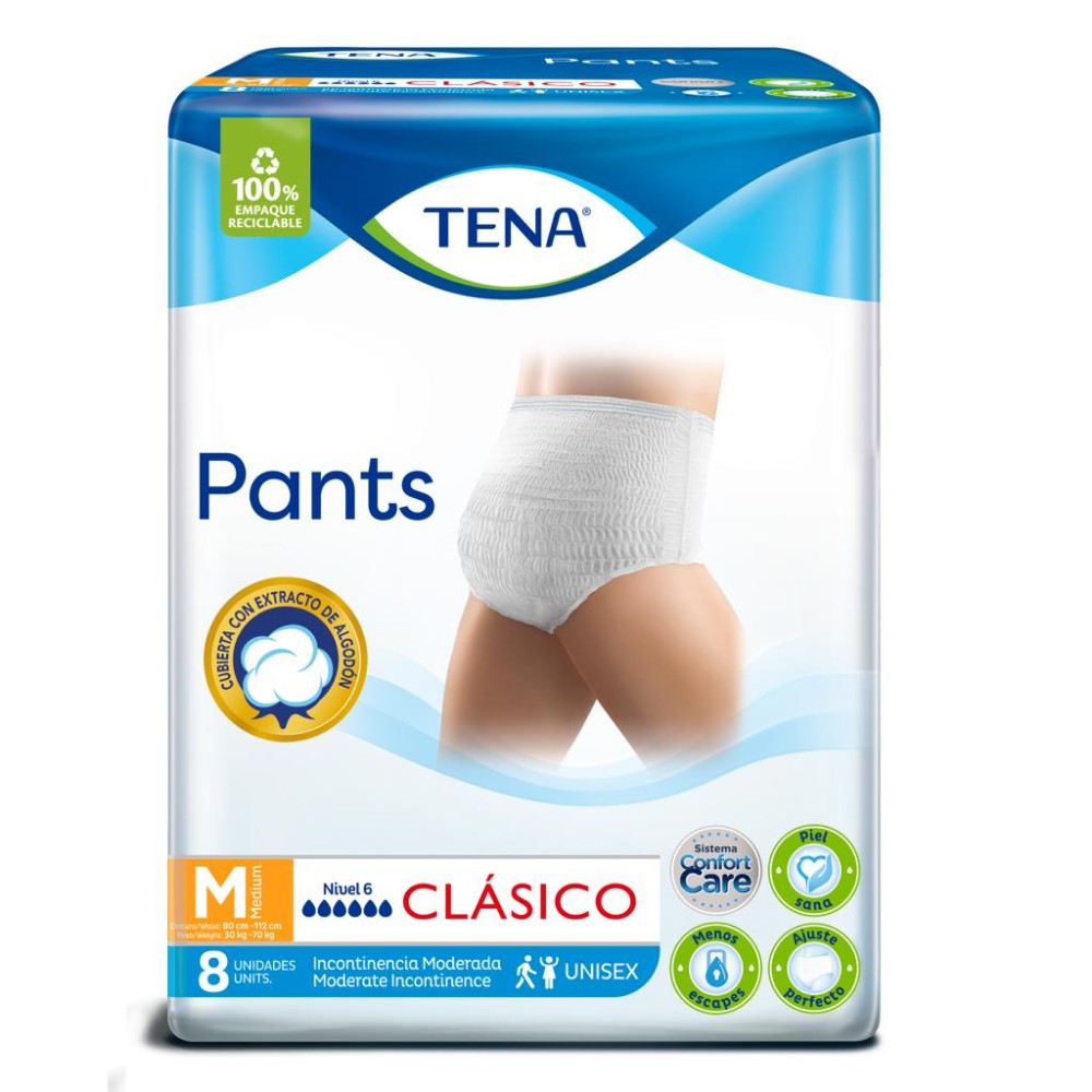 Tena Pants Clasico Talla M Para Adultos Unisex 8und