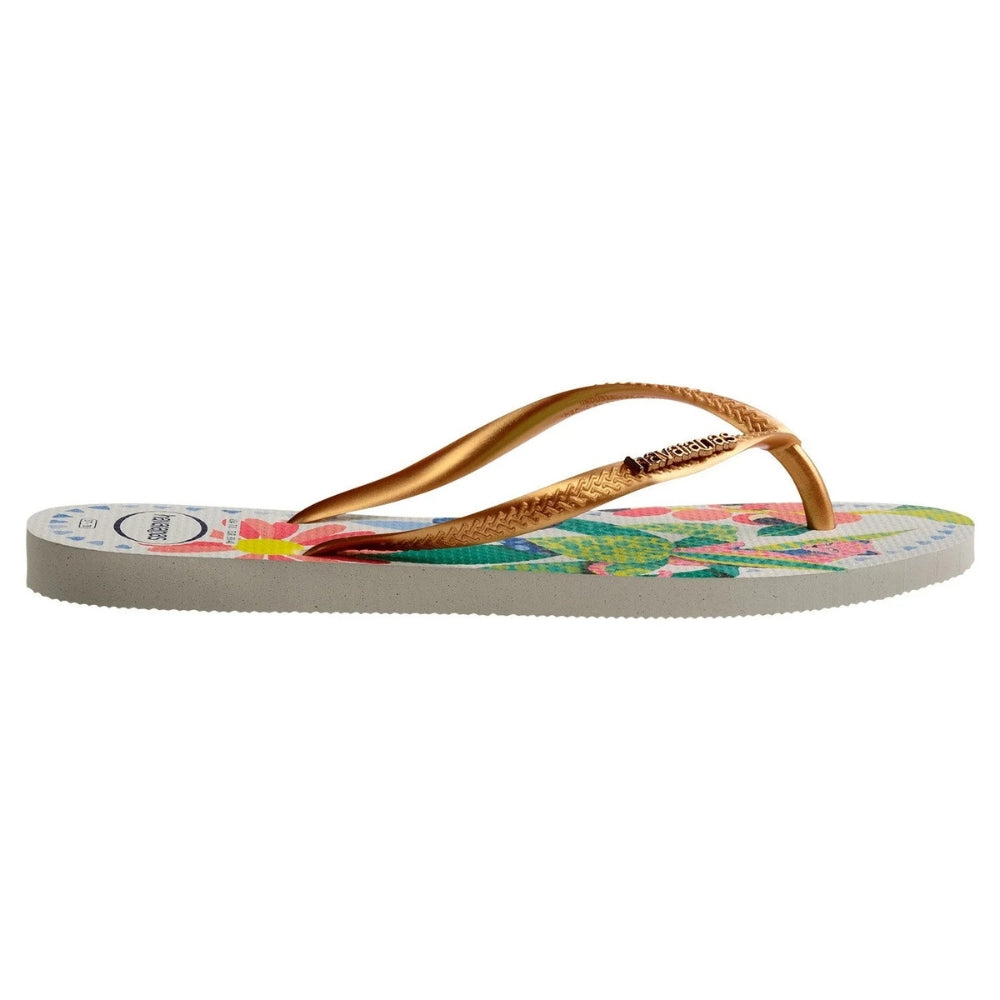 Havaianas Sandalias Flip Flop Slim Tropical Blanco Azul