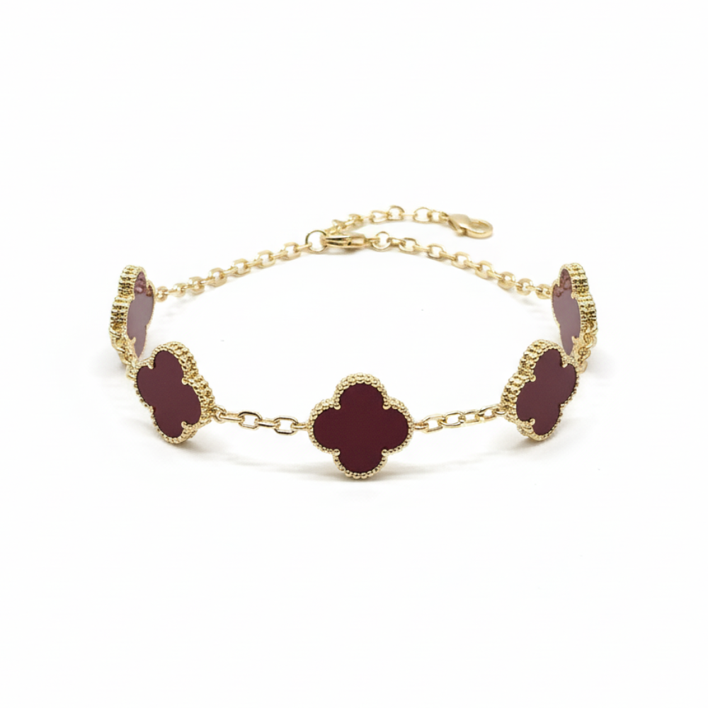 Element Of Love Pulsera Golden Trébol Red