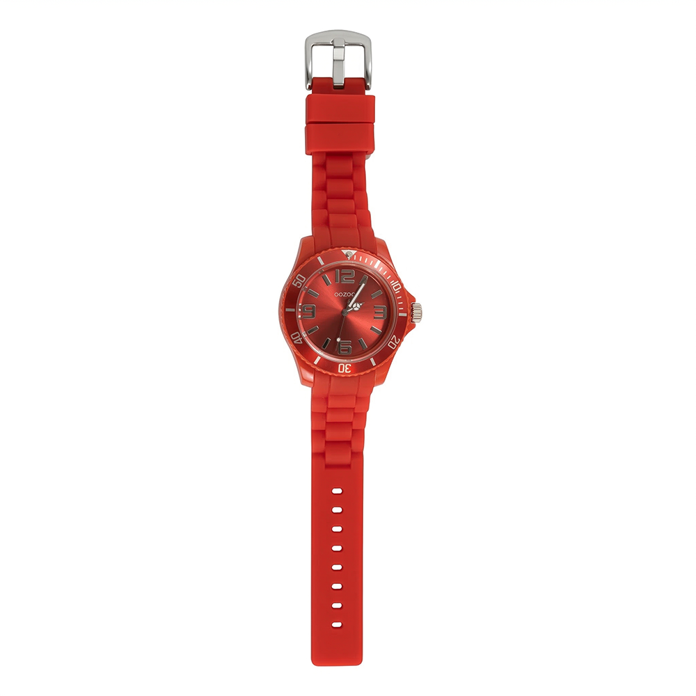 Oozoo Reloj Deportivo Correa De Silicone Para Damas Red