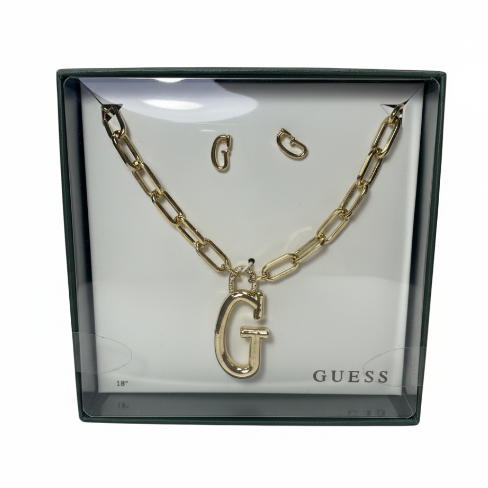 Guess Set De Collar y Zarcillos Golden "G"