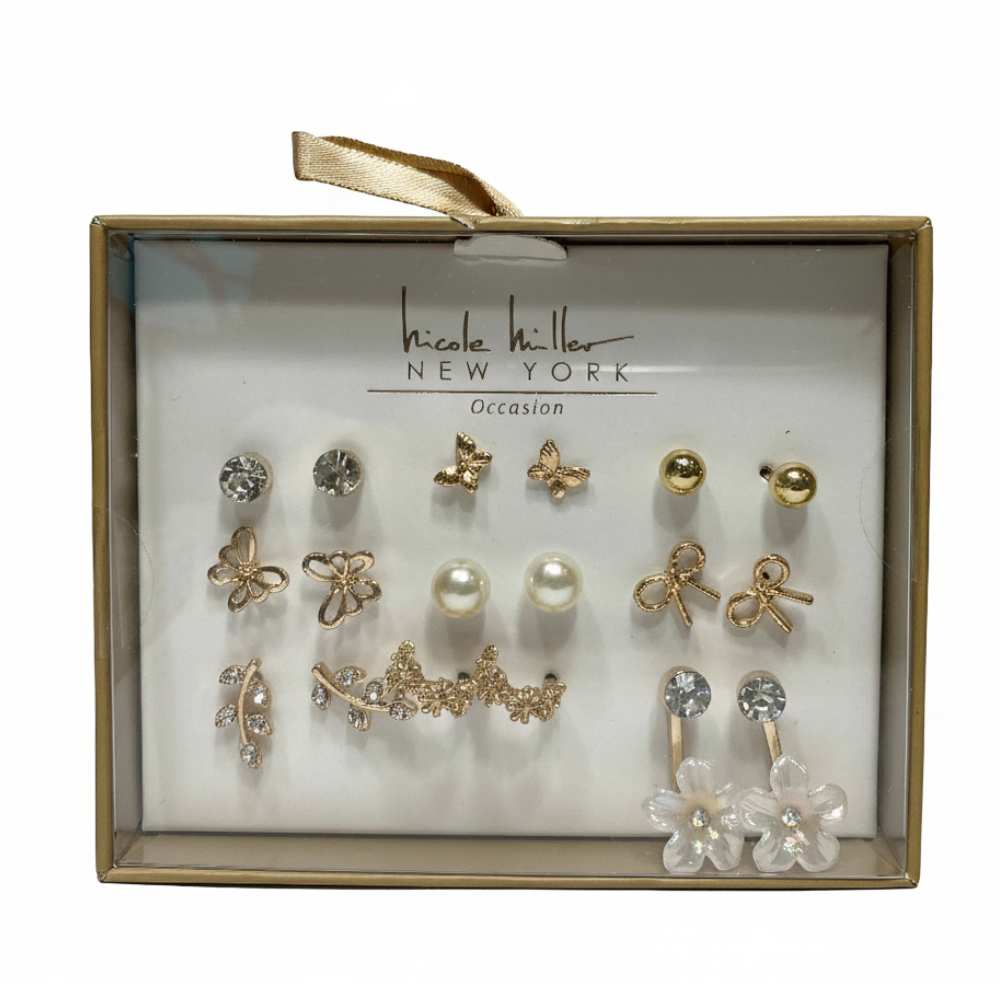 Nicole Miller Set De 9 Pares Zarcillos Para Damas