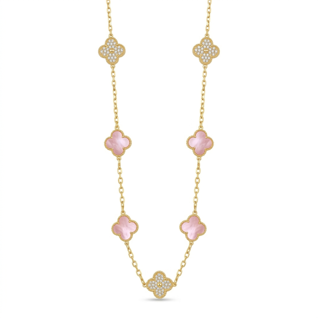 Element Of Love Collar De Trebol Golden & Pink