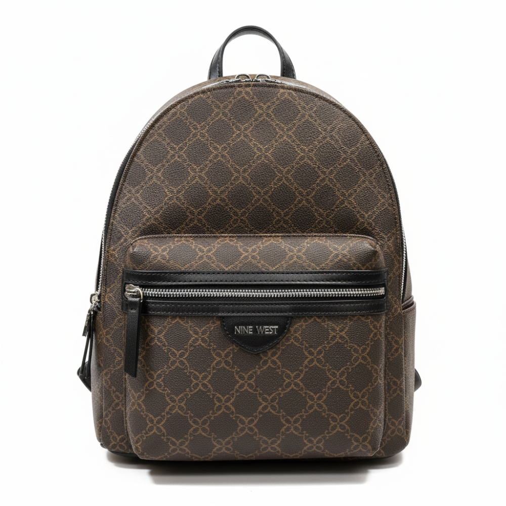 Nine West Bolso Vonetta Brown Logo Black