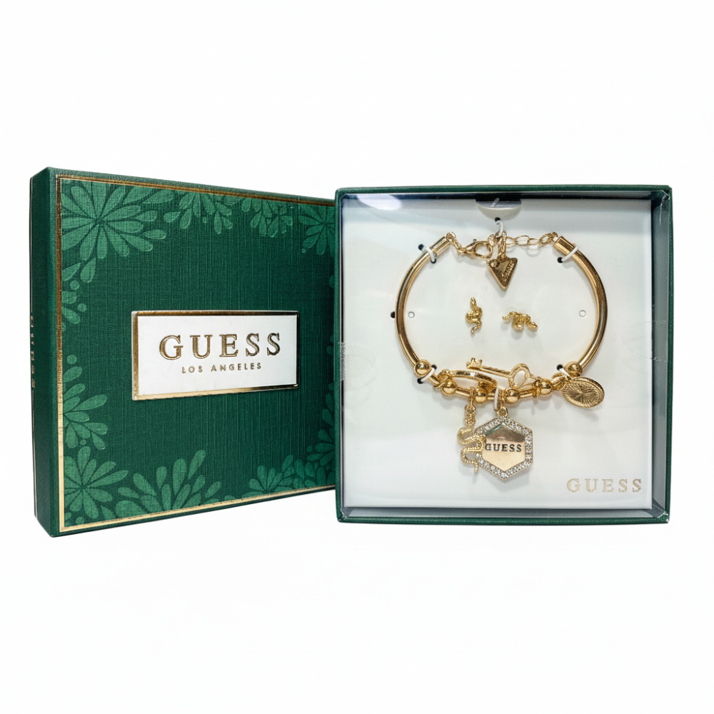 Guess Set De Pulsera Y Zarcillos Snake