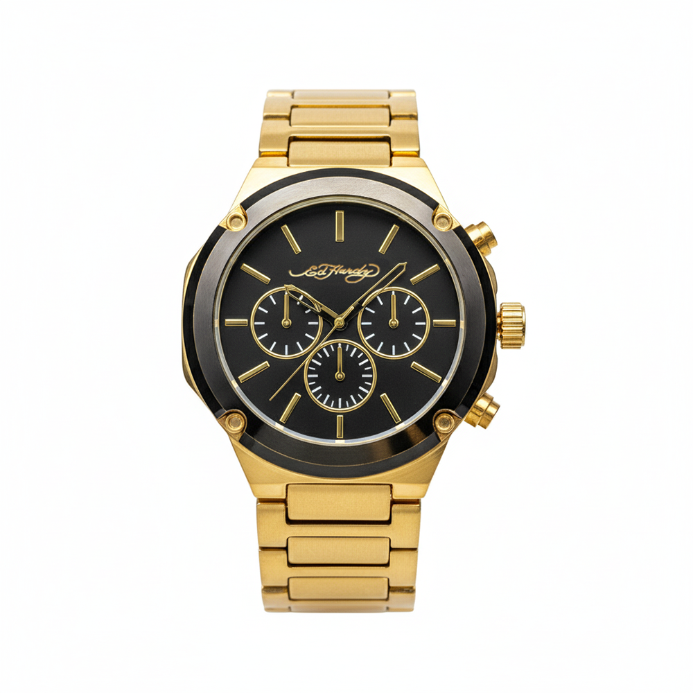 Ed Hardy Reloj Gold & Black Para Caballeros