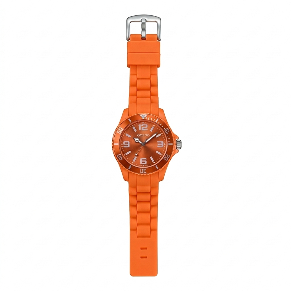 Oozoo Reloj Deportivo Correa De Silicone Para Damas Fluorescent Orange