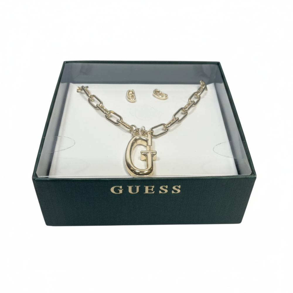 Guess Set De Collar y Zarcillos Golden "G"