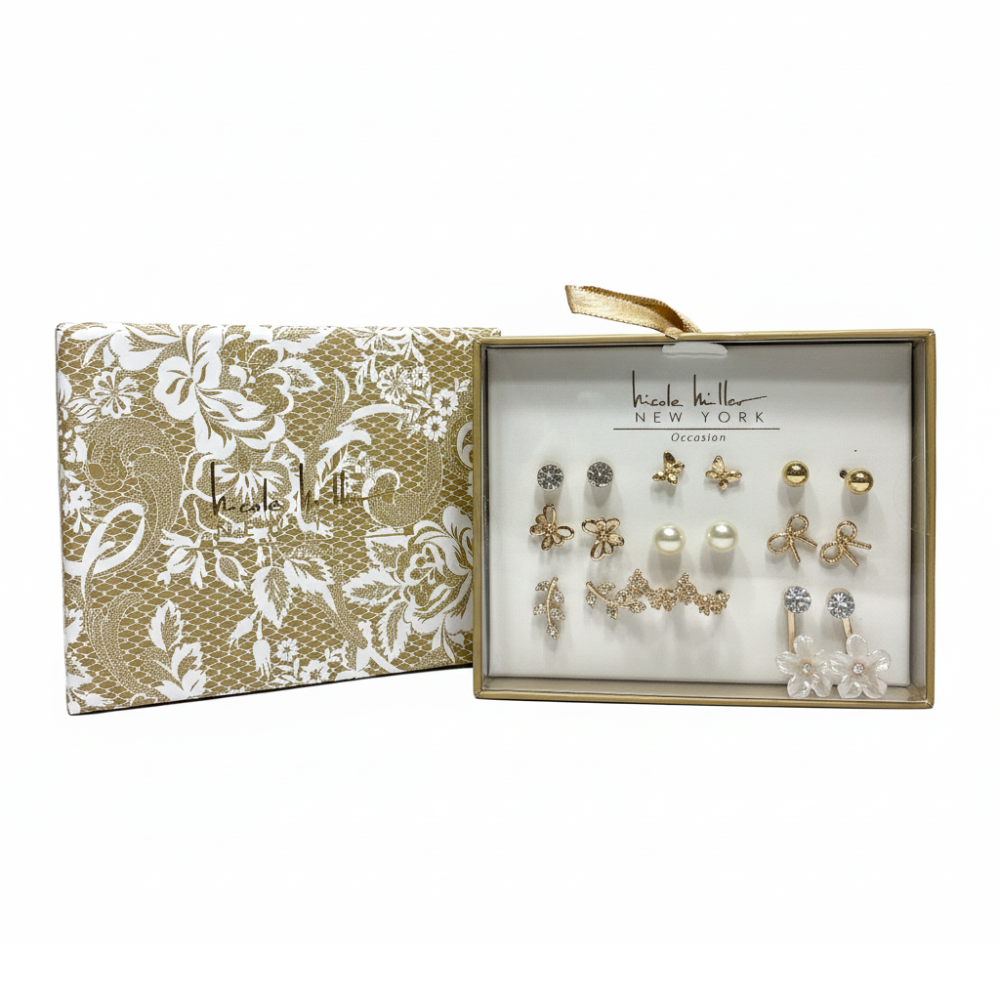 Nicole Miller Set De 9 Pares Zarcillos Para Damas
