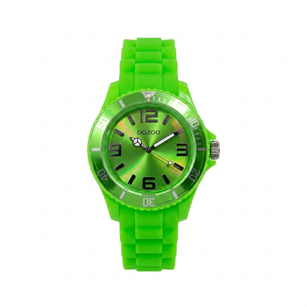 Oozoo Reloj Deportivo Correa De Silicone Para Damas Fluorescent Green