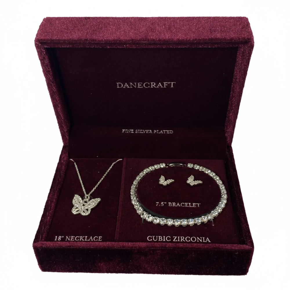 Danecraft Set De Accesorios Mariposa Cubic Zirconia