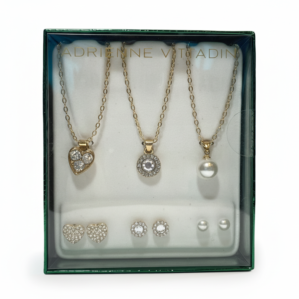 Adrienne Vittadini Set 3 Collares y Zarcillos