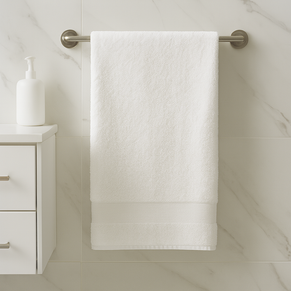 Toalla Calvin Klein Infinite Solid White Bath Towel 76cm x 142cm