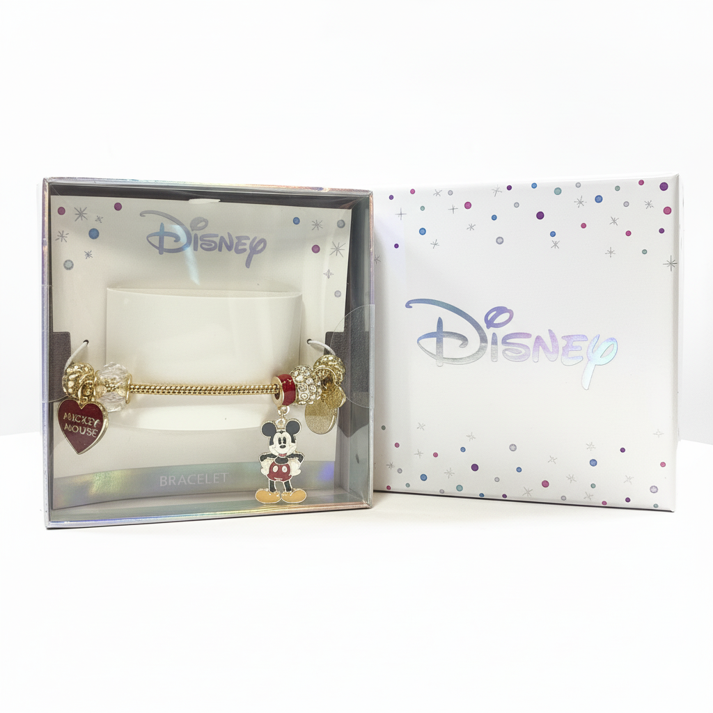 Disney Pulsera Con Dije De Mickey Mouse Golden