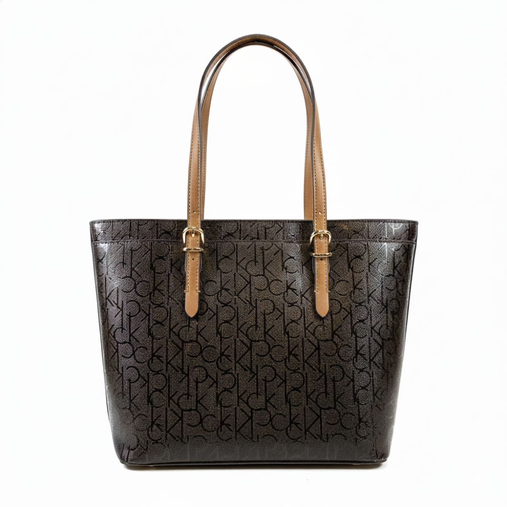 Calvin Klein Cartera Tote Bag Monogram Brown