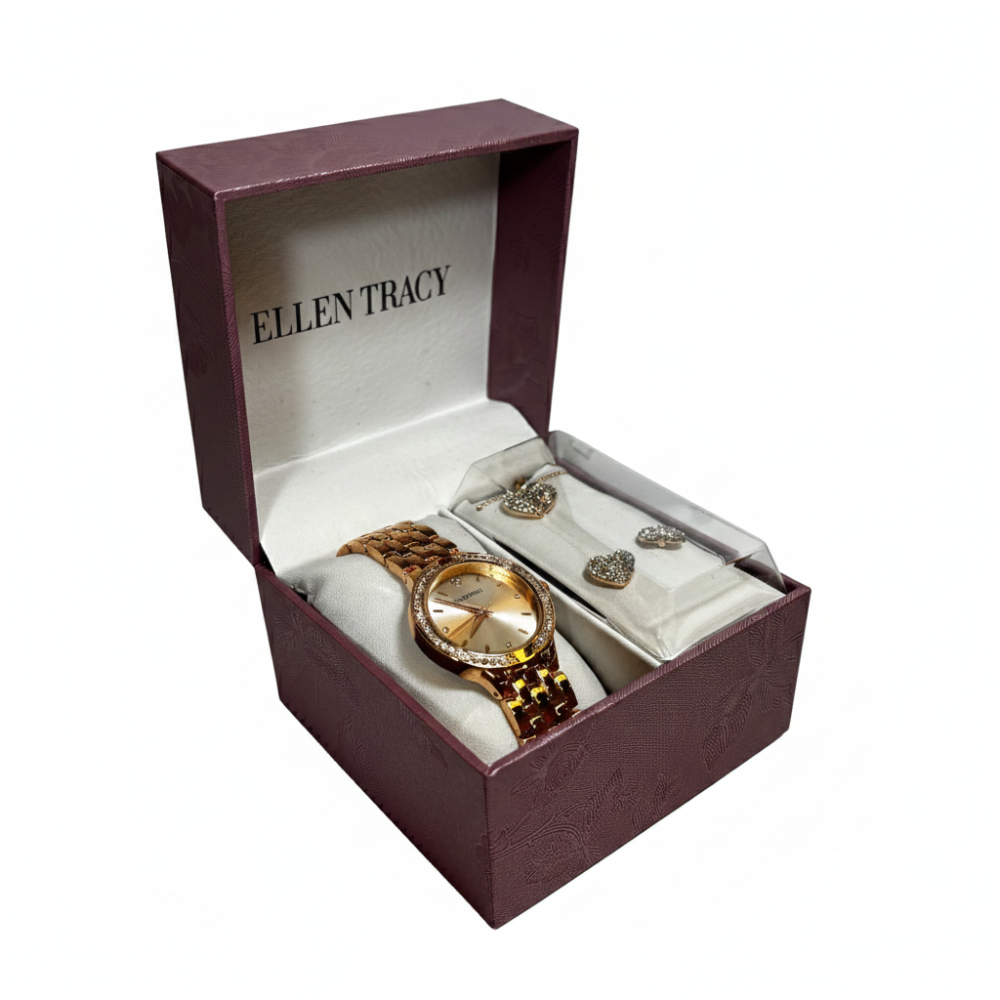 Ellen Tracy Set de Reloj y Accesorios Rose Gold