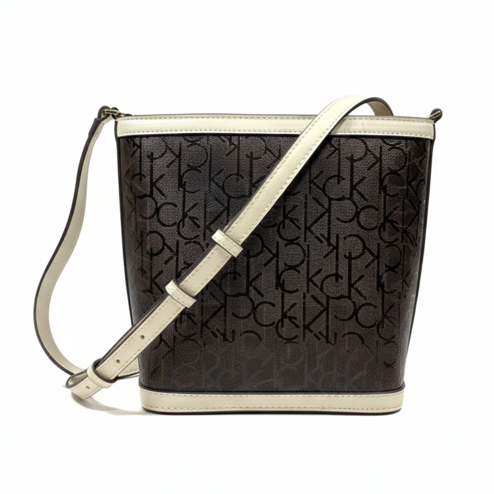 Calvin Klein Cartera Crossbody Brown & White