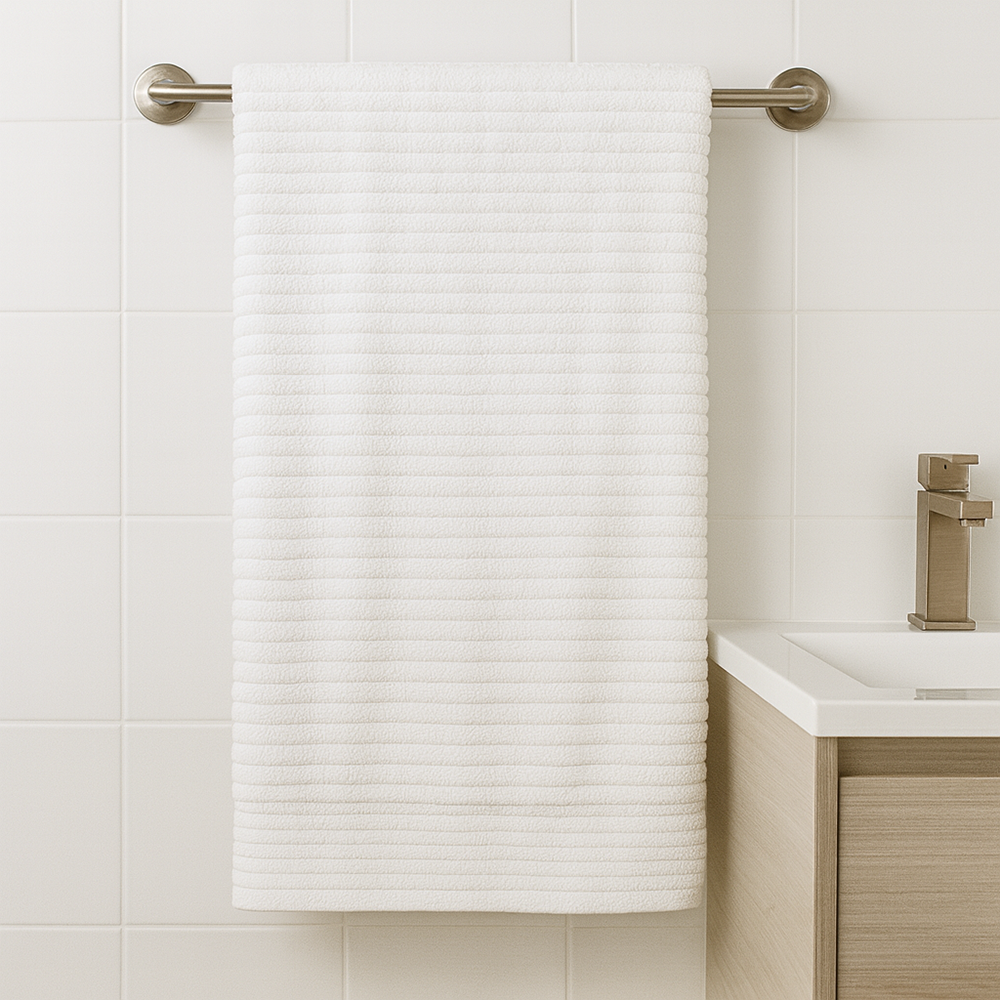 Toalla Calvin Klein Upward White Bath Towel 76cm x 142cm