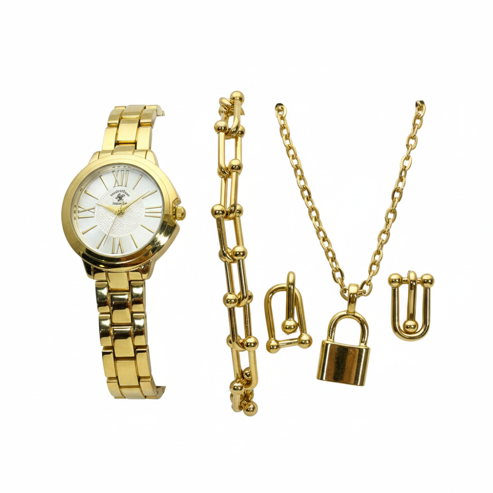 Beverly Hills Set De Reloj y Accesorios Gold