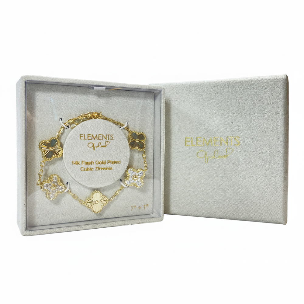 Element Of Love Pulsera De Trébol Golden