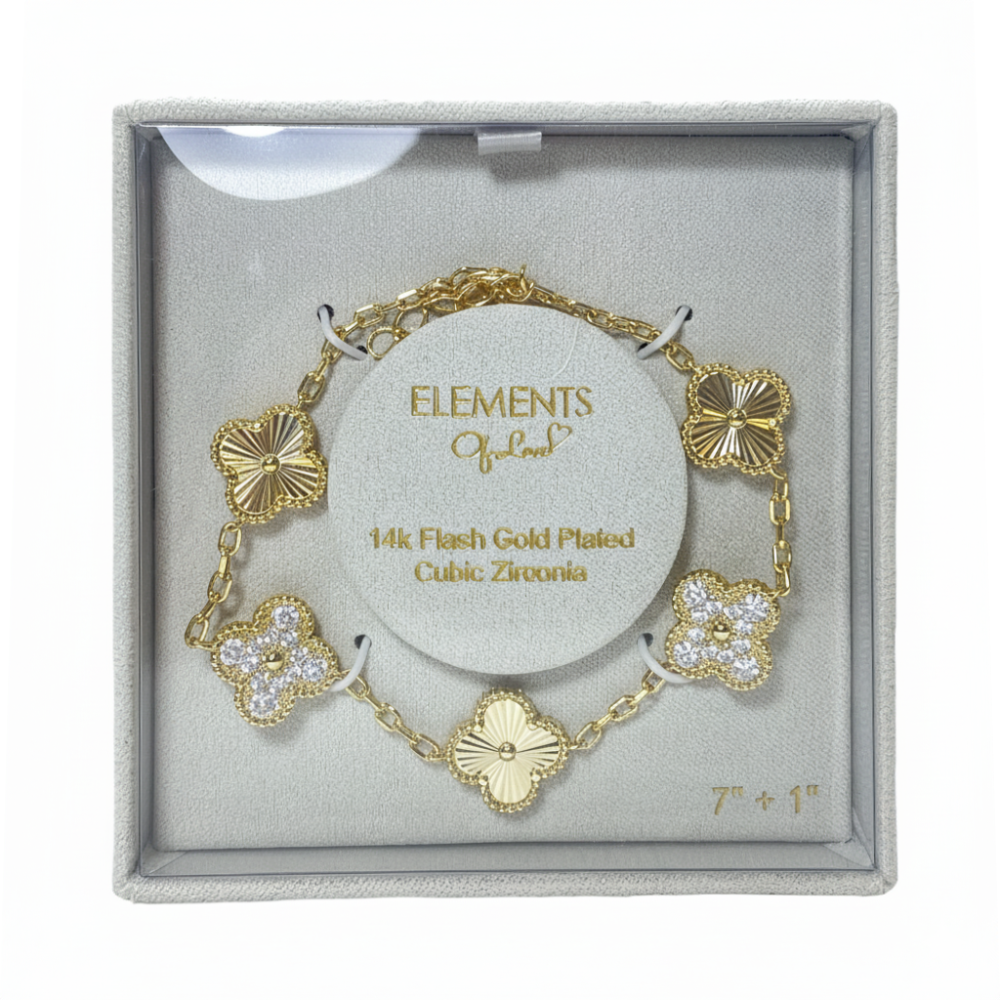 Element Of Love Pulsera De Trébol Golden