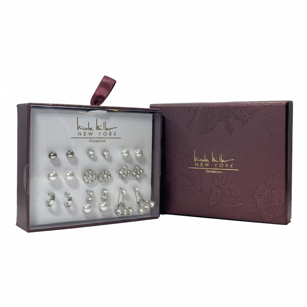 Nicole Miller Set De 9 Pares Zarcillos