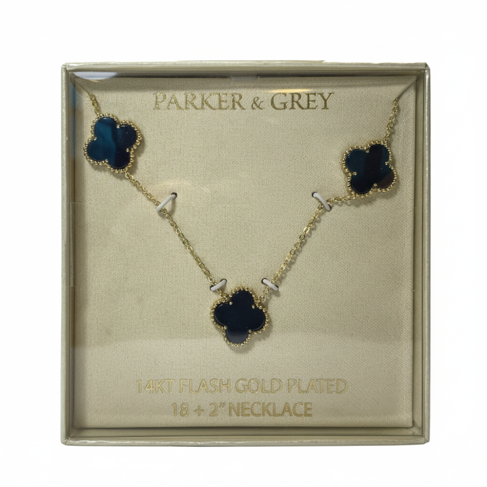 Parker & Grey Collar De Trébol Black & Gold