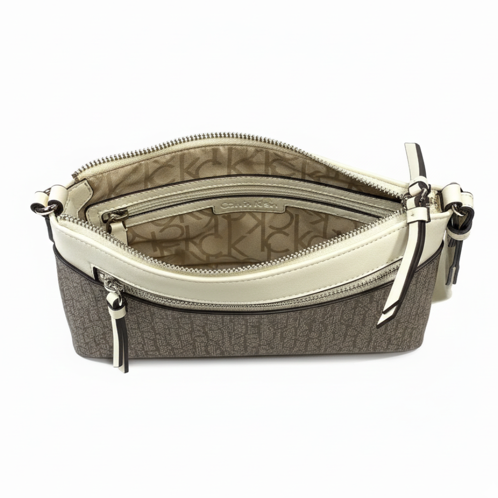 Calvin Klein Cartera Crossbody Monogram White