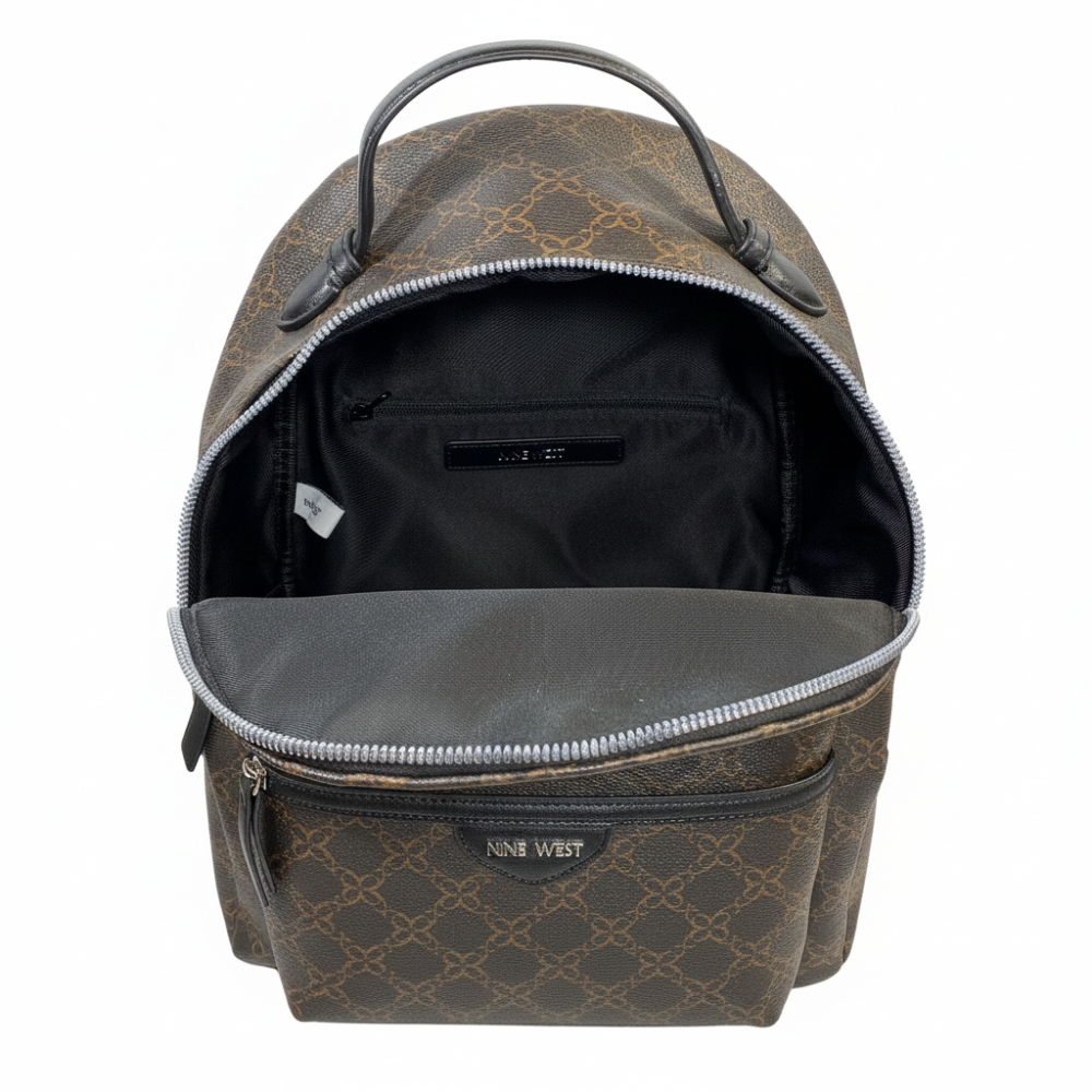 Nine West Bolso Vonetta Brown Logo Black