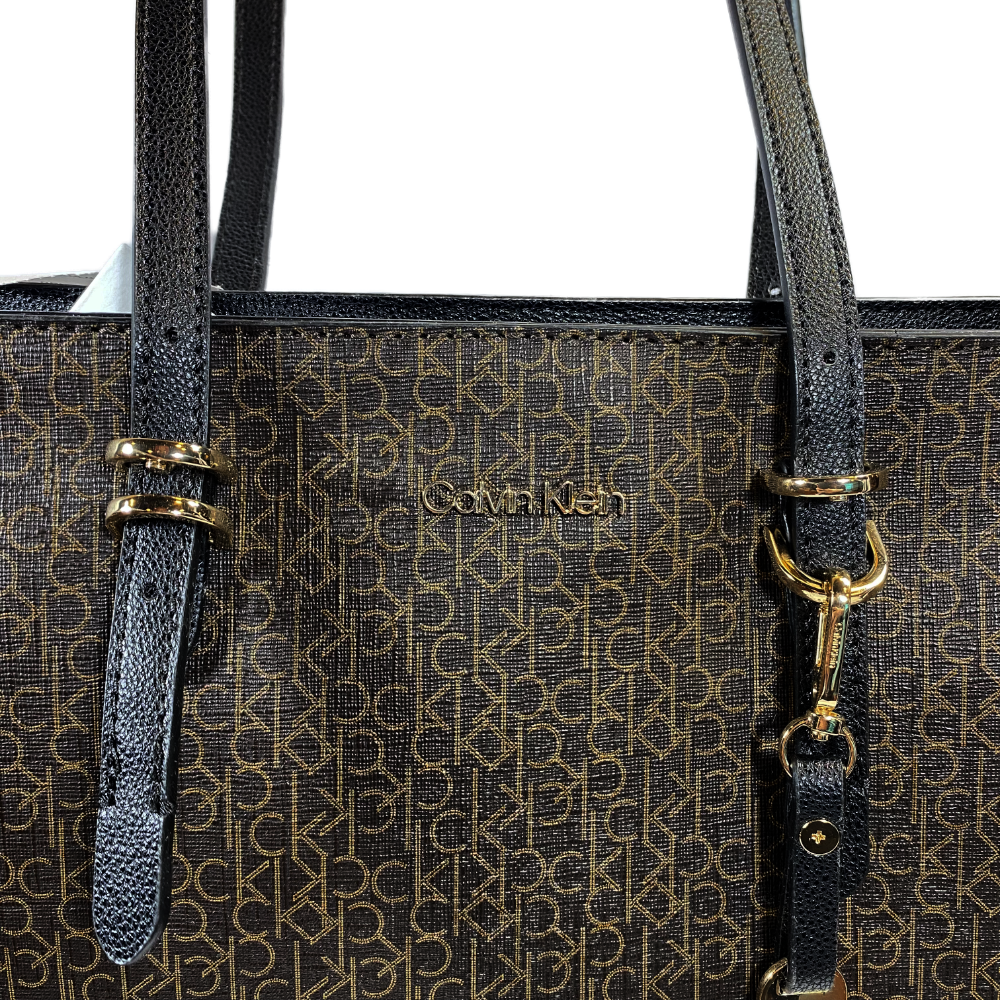Calvin Klein Cartera Tote Bag Monogram Light Brown