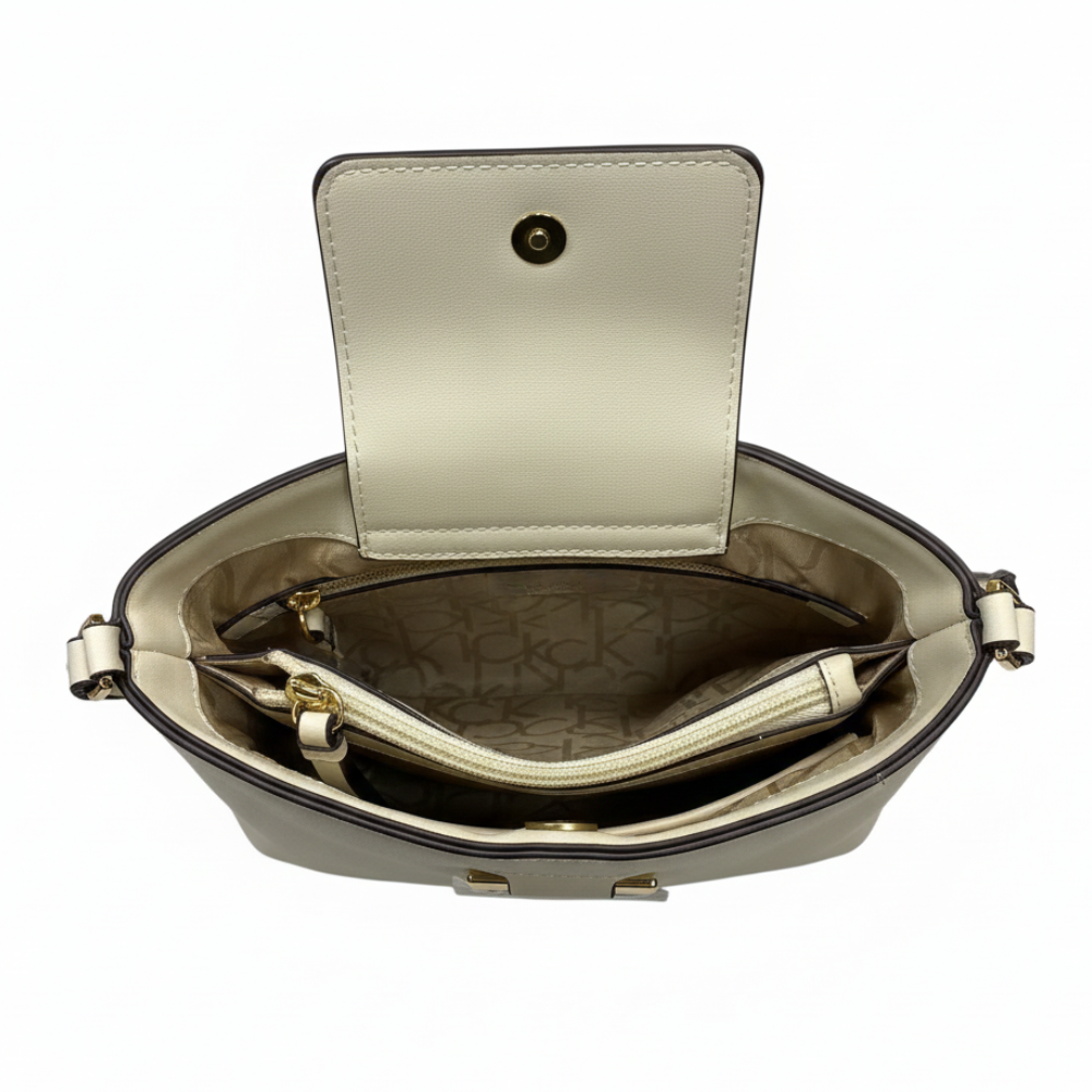 Calvin Klein Cartera Crossbody Brown & White